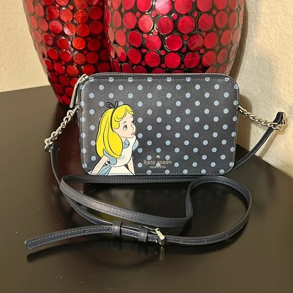 Kate Spade x Disney Alice in Wonderland Double Compartment Crossbody - Picture 1 of 13